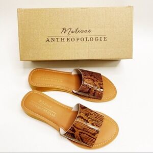 Anthropologie Matisse Snakeskin Wooden Heel Sandal